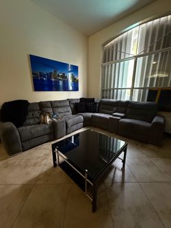 Grey Sectional Recliner L couch