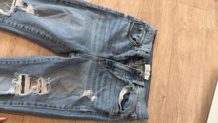 Torn blue jeans