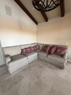 Gray Fabric L-Shaped Sectional Sofa