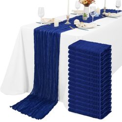 9 Royal Blue Cheese Cloth Table Runners 10ft 