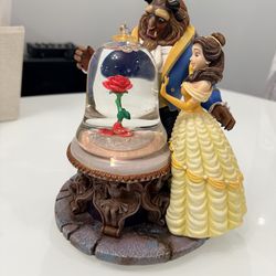 Disney store Beauty and the Beast musical rose globe figurine.