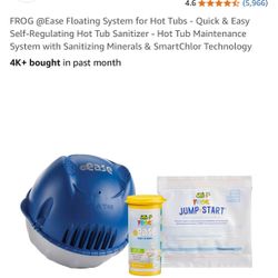 FROG @Ease Floating System for Hot Tubs - Quick & Easy Self-Regulating Hot Tub Sanitizer - Hot Tub Maintenance System with Sanitizing Minerals & Smart