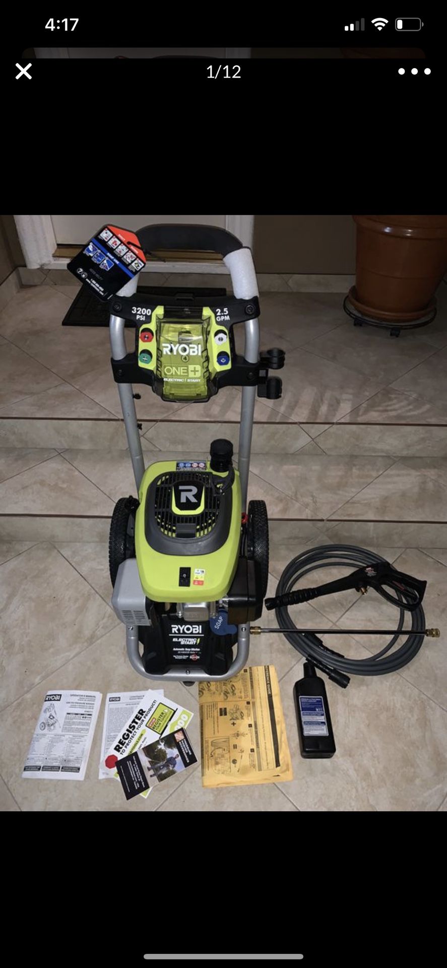 Ryobi 3,200 PSI pressure washer