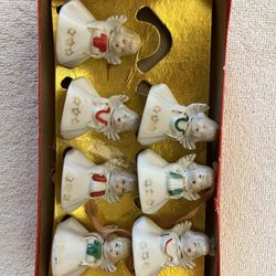 7 Vintage Christmas Angel Bells , Box Set 