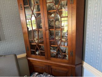 China cabinet with dishes