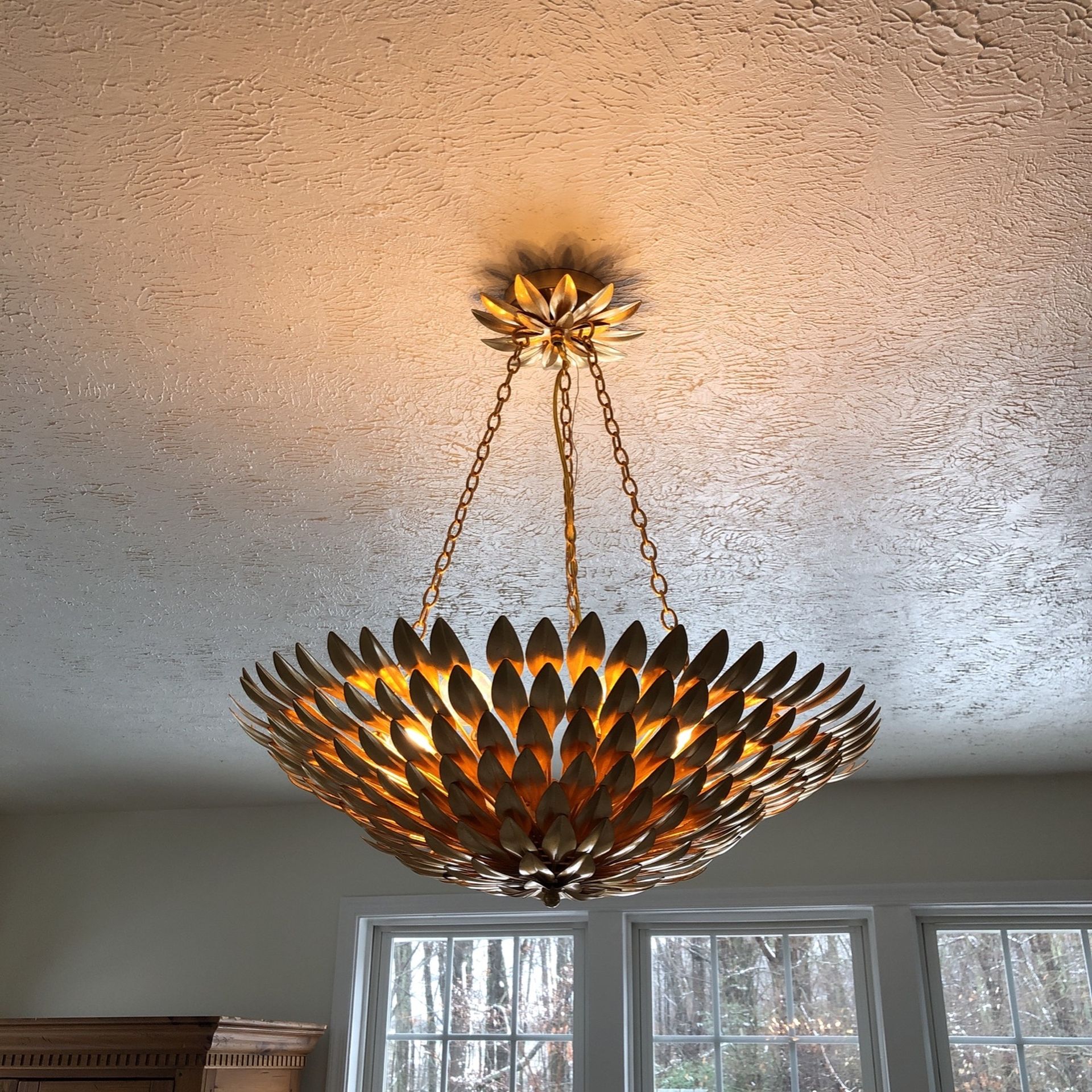 Chandelier - Olive Leaf Dual Mount - 6 Light