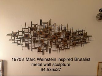 MARC WEINSTEIN inspired  Brutalist metal wall sculpture