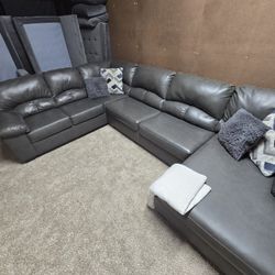 Free Delivery: Ashley Furniture Leather Modern Sectional Couch
