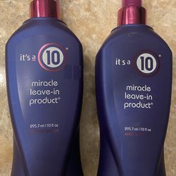 It’s A 10 Miracle Leave In Product. 2 NEW Spray Bottles. Unused. Full Size 10oz Bottles. Porch Pick Up In Dublin. 