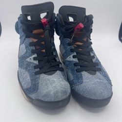 Nike Air Jordan 6 Retro Washed Denim/Sail-Varsity Red Men's sz 9.5 CT5350-401