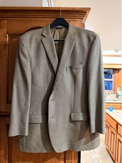Ralph Lauren Wool Blend Sport Coat / Blazer – Tan Glen Plaid – 48R