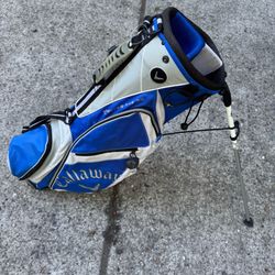 USED CALLAWAY STAND-CARRY HYPERLITE 3.0 BAG /3 WAY DIVIDE/ BLUE