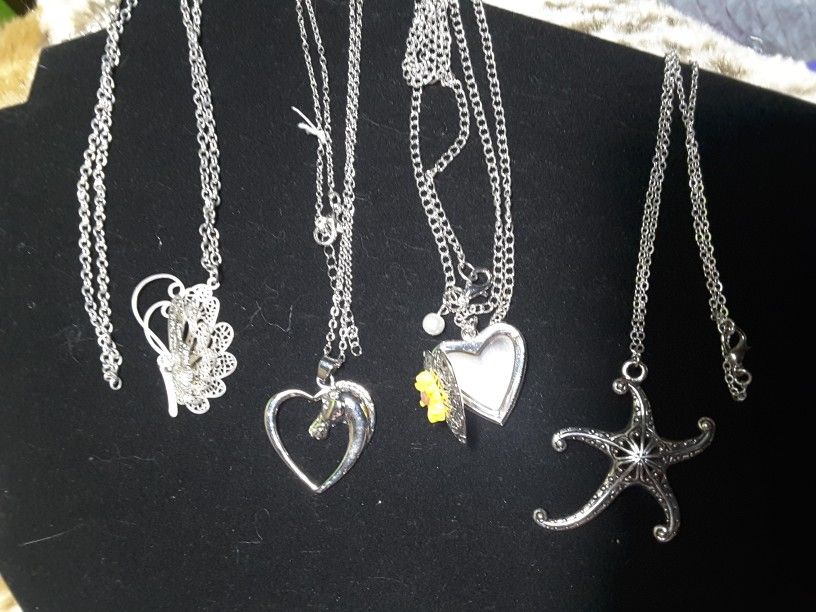 Necklaces In Silver & Silvertones.  All You See For $20