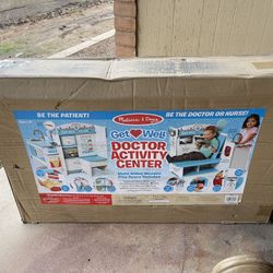 Never Opened- Melissa & Doug Wooden Get Well Doctor Activity Center - Waiting Room, Exam Room, Check-In Area: Pretend Play Medical Accessories Set