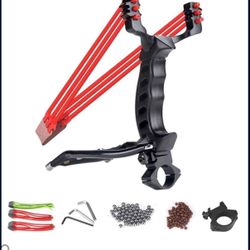 NISPOTDOR Professional Slingshot, Hunting Slingshots for Adults, Sling Shot Wrist for Adults, Survival Catapult with 100 Balls and 3 Rubber Bands bran