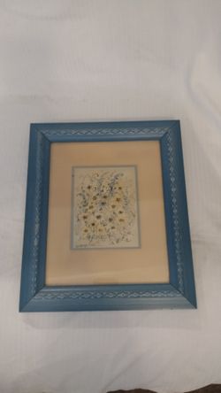 Vintage Floral Print Framed Signed