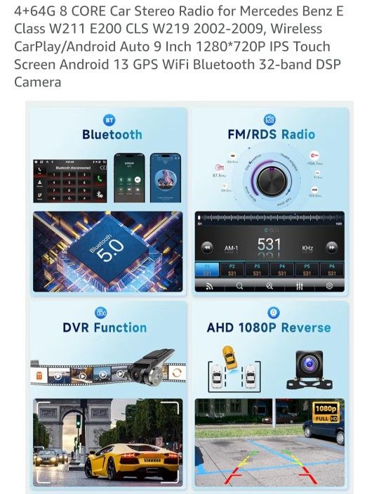 Radio GPS, Back Up Camera For Mercedes Benz E Class Radio Never Used.