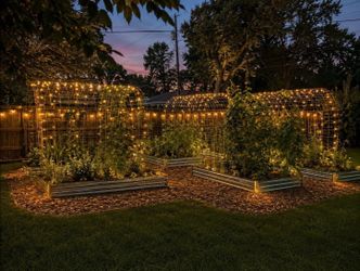 Complete Raised Bed Garden, 6 Beds, Trellises & Smart Irrigation