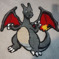 Pokemon Charizard Rug , shiny charizard Hade Made Rug