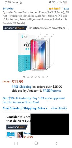 Syncwire tempered glass 3 pack iphone X & XS 5.00