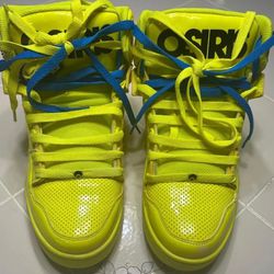 Osiris NYC 83 High-tops Size 12 Neon Green & Black Sneakers RARE