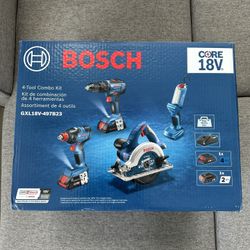 Bosch 18-volt 4-Tool Brushless Power Tool Combo Kit with Soft Case