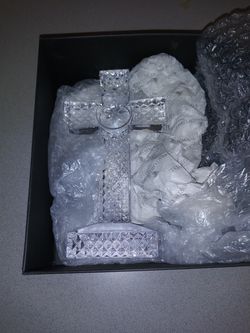 9 INCH TALL WATERFORD CRYSTAL STANDING CROSS NEW IN BOX