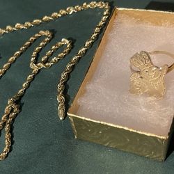 10k Rope Chain With Ring