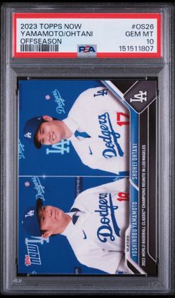 2023 TOPPS NOW OFFSEASON OS26 SHOHEI OHTANI/YOSHINOBU YAMAMOTO - PSA 10