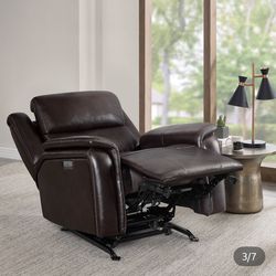Brand new Brown leather  Power Rocker Recliner with Power Adjustable Headrest