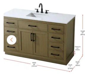 54" BATHROOM VANITY NEW WITH HANDLES INSIDE