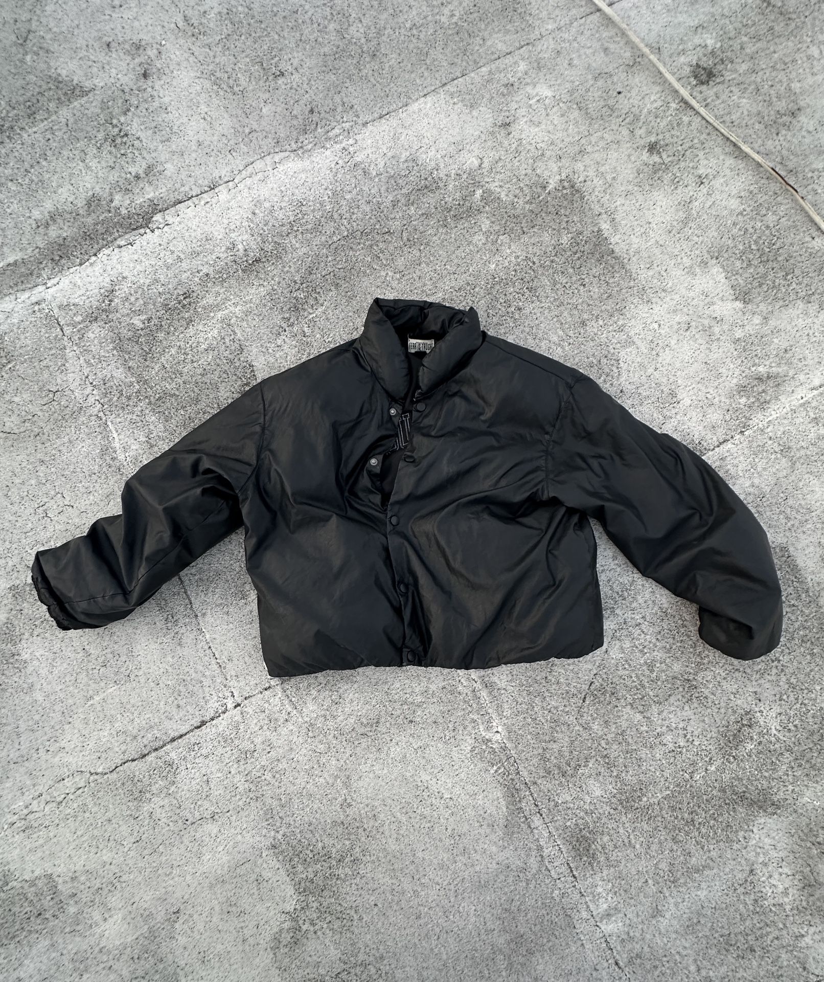 Fear Is Taught Oversized Black Leather Bomber Jacket