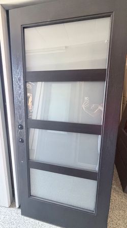 36" 4-Lite Exterior Frosted glass door