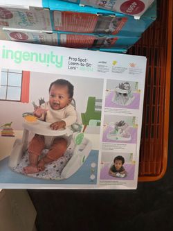 Ingenuity Prop Spot Learn-to-Sit Floor Seat for Baby, Unisex, For Ages 4-12 Months