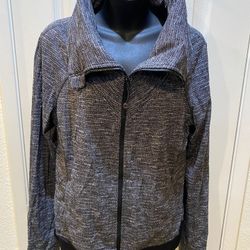 Lululemon Grey Marbled Zip Up Fitted Jacket Size 12