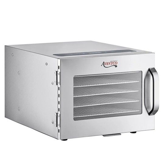 Avantco 6 Tray Stainless Steel Food Dehydrator with Glass Door - 120V, 450W