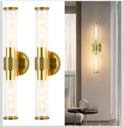 2 black &Gold Bathroom sconces