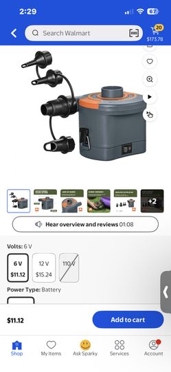 Ozark Trail Sidewinder D Cell Electric Air Pump