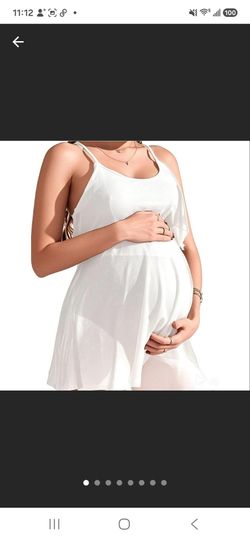 Womans maternity new white 2 piece swimsuit Size small