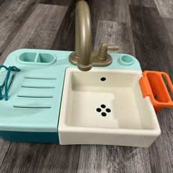 Play Sink Pretend Kids Toy Real Water