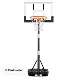 Adjustable indoor/outdoor basketball hoop