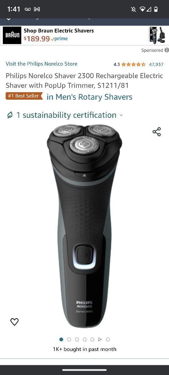PHILIPS NORELCO SHAVER 2300