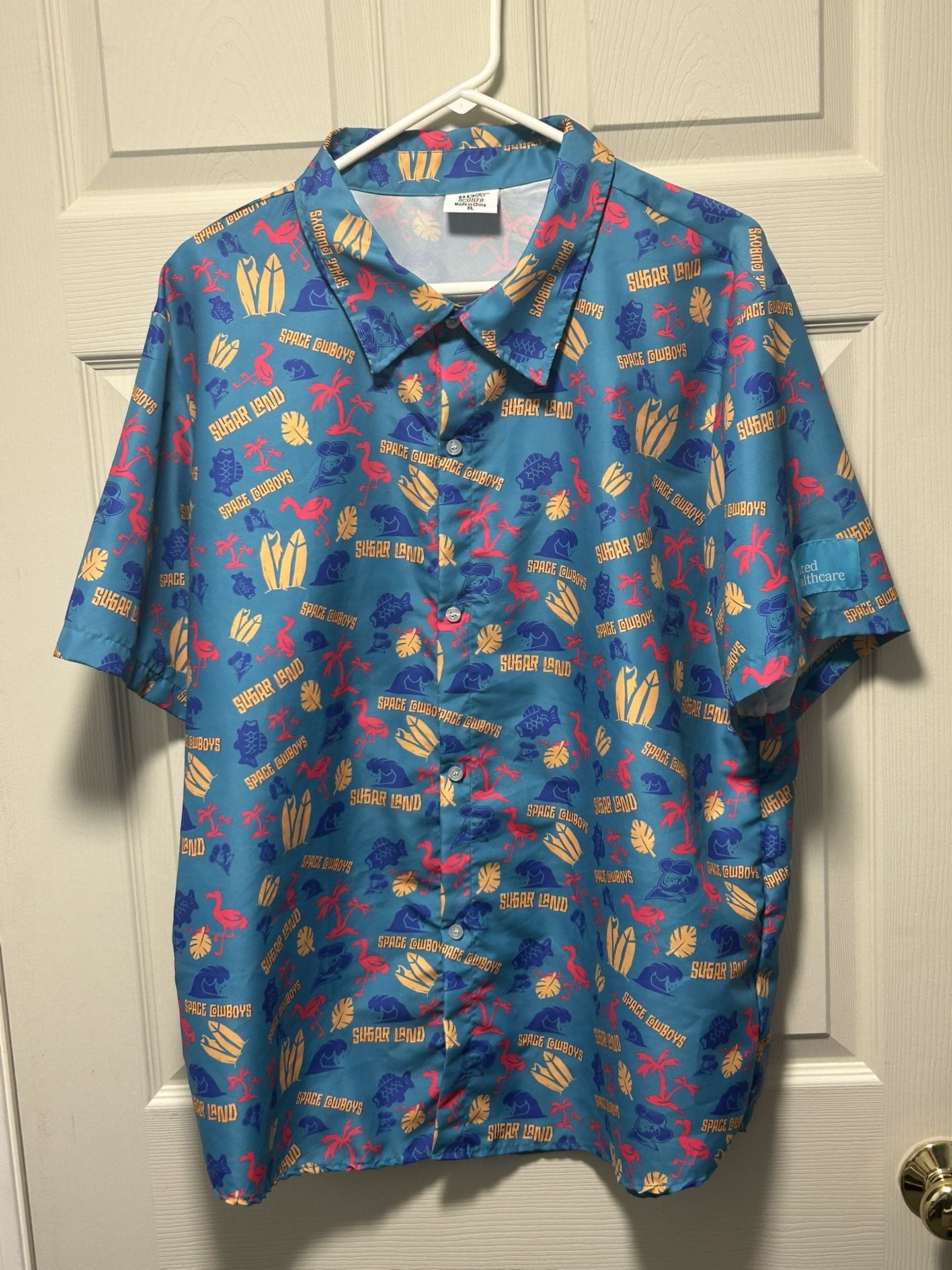 Sugar Land Space Cowboys XL Shirt Minor League Baseball Hawaiian Polo BDA Sports