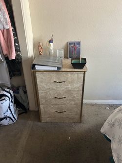 3-Drawer Dresser with Gold Trim