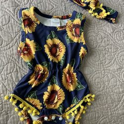 Sunflower Baby Romper 0-3 Months
