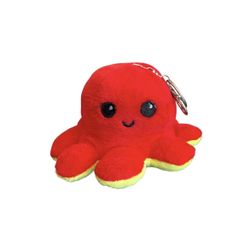 Reversible Cuties Octopus Keychain Backpack Accessory Red Yellow