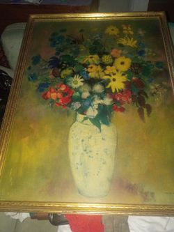 Vase of  flowers vintage replica reproduction