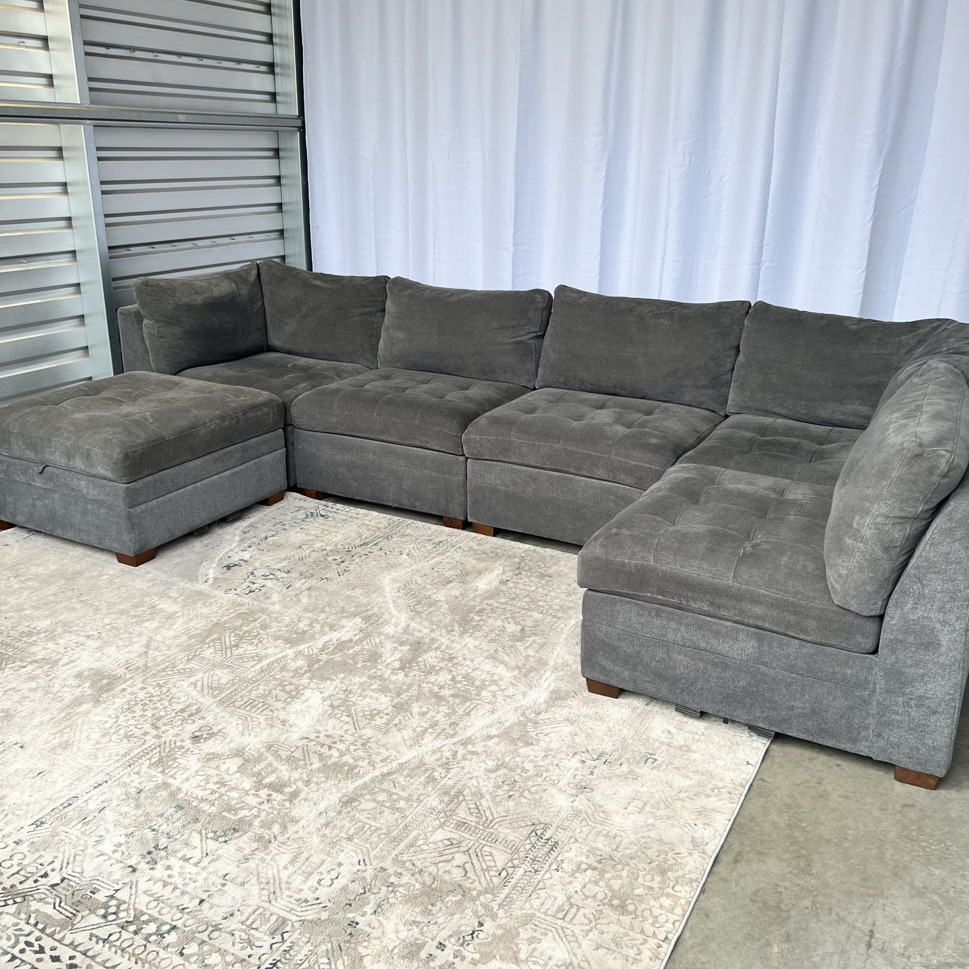 Thomasville Tisdale Fabric Sectional With Storage Ottoman Delivery