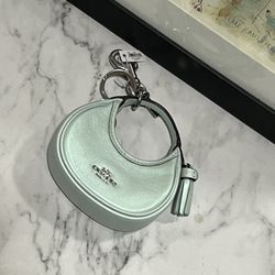 NWT Mini Coach Carmen Bag Charm Silver/Green