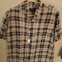 Nat Nast Luxury Originals Men's Short Sleeve Pocket Silk Shirt Size MEDIUM